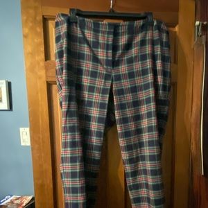 Talbots Red, Green and Black Plaid ankle pants